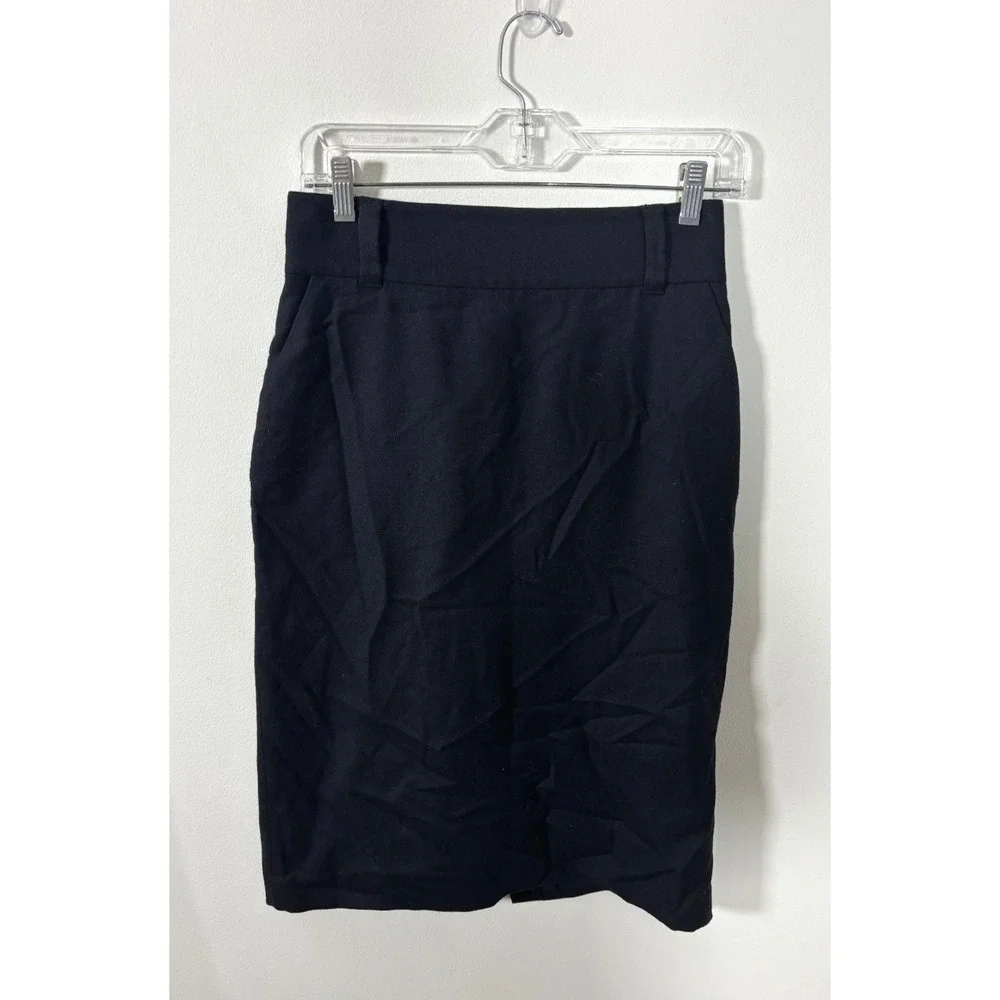 Banana Republic Black Office Pencil Skirt Women's 2 Stretch Pockets